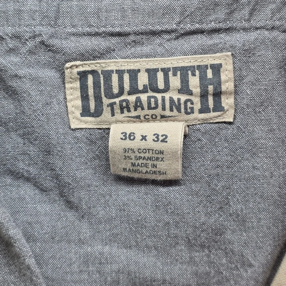 Duluth Trading Co Mens 36x32‎ Beige Cotton Spandex Cargo Pants Work Casual